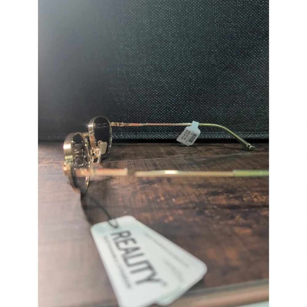 Reality Promised Land Sustainable Frames Sunglasses Gold/Green Anthropolgie
